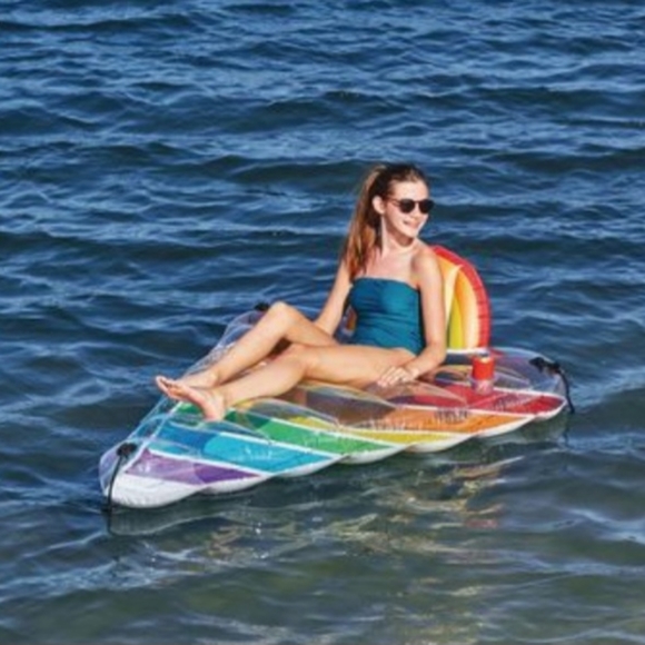NEW Ozark rainbow 🌈 lounge set of 3 inflatable floats - Picture 2 of 5